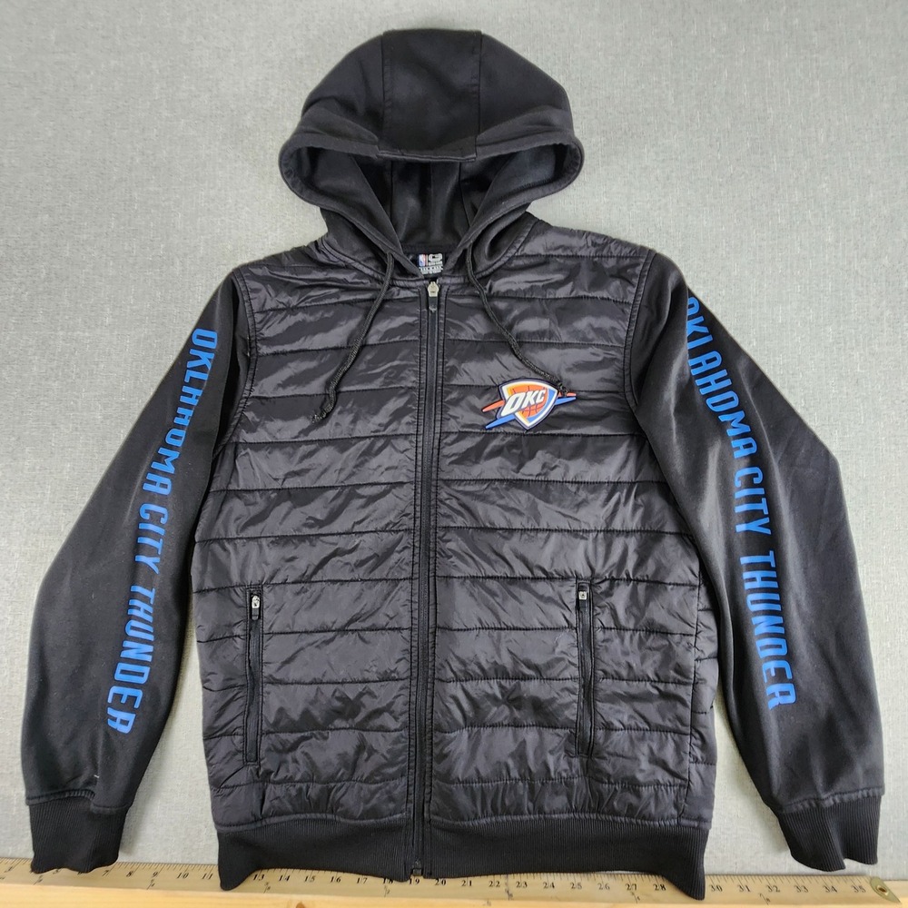 Ultra Game NBA Oklahoma City Thunder Mens Puffer Hybrid Full Zip Hoodie Small